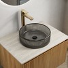 ChicFurnit Bathroom Sinks Vessel Sink Round Sink Vanity Sink Art Basin Countertop Bathroom Sink for Bathroom, Black, 14.17"*14.17"*4.53" - 3 of 4
