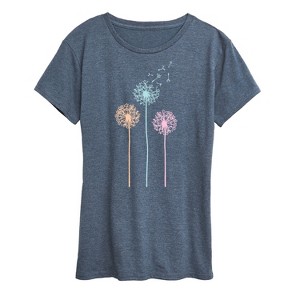 Women's - Instant Message - Pastel Dandelions Short Sleeve Graphic T-Shirt - 1 of 4