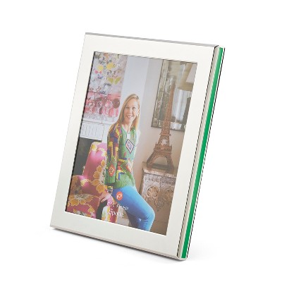 Kit Kemp by Spode Photo Frame, Cabana Design, Silverplate with Velvet Backing, Elegant Tabletop Decor, Perfect for Showcasing Cherished Memories