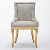 PAGED Modern Style Dining Chairs Set of 2 Chenille Living Room Chairs with Curved Gold-Plated Legs and Rivet Trim for Living Room - 2 of 4