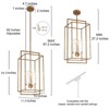 LNC Hoyueren  4-Lights 11.2" Modern Square Pendant  Lights, Brushed Gold and White Candle Holder - 3 of 4