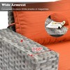 Marlton 9pc Wicker Outdoor Patio Furniture Set Conversation Sofa Sectional with Swivel Chairs and Cushions - 3 of 4