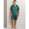 INSPIRE CHIC Men's Short Sleeve Two-Pieces Loungewear Satin Pajamas Set - 2 of 4