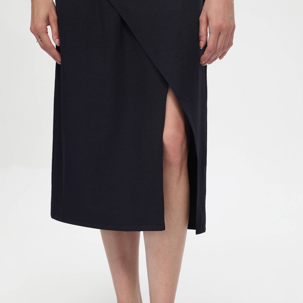 Women's Cap Sleeve Shirring Midi Wrap Dress - A New Day™ - thumbnail 6