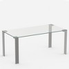 Gaoyangjiaju 66.9 Inch Tempered Glass Dining Table with Metal Legs Kitchen Dining Room Table - 3 of 4