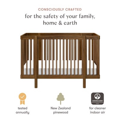 Natural Walnut 8-in-1 Convertible Crib with Rounded Spindles