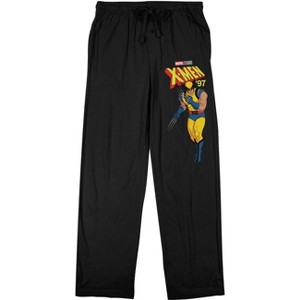 X-Men ‘97 Wolverine Mirrored Logo Men's Black Sleep Pajama Pants - 1 of 3