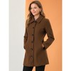 Allegra K Women's Collar Long Sleeve Single Breasted Winter Long Coat - 3 of 4