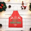 Unique Bargains Christmas Aprons Linen Red White Green 21.65"x26.77" 1 Pcs - 2 of 4