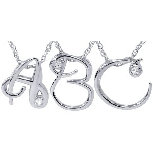 Pompeii3 Diamond Initial Pendant 10K White Gold - 1 of 2