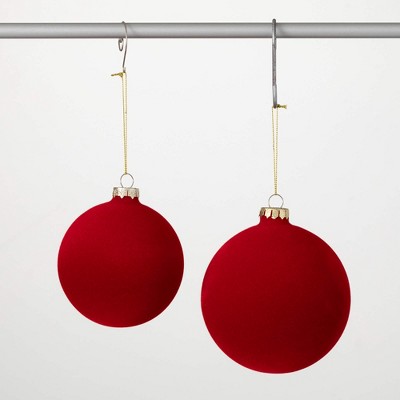 Sullivans Christmas Velvet Ball Ornament Set of 2  Christmas Ornament Set