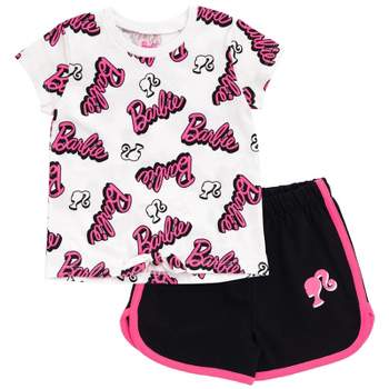Barbie Big Girls Knotted Long Sleeve Graphic T-shirt & Leggings Grey / Black  14-16 : Target