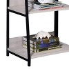 INFURNIC Decorative Bookshelf Natural and Black Ladder Shelf with Open Compartments for Storage, Black, 24.5"*16.5"*67.5" - 3 of 4