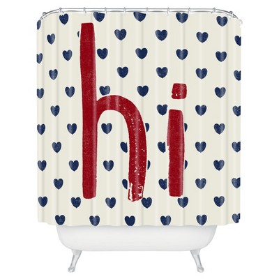 Hi Hearts Americana Shower Curtain Red - Deny Designs
