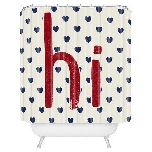 Hi Hearts Americana Shower Curtain Red - Deny Designs - 1 of 4