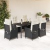 vidaXL Garden Dining Set Black, Cream White - 2 of 4