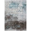 Teal Blue And Brown Geometric Washable Indoor Outdoor Area Rug - 4 of 4