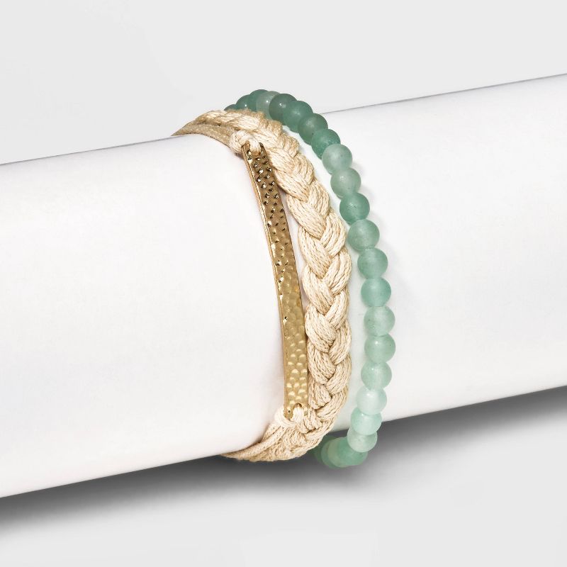 Semi-Precious Bracelet Set 3pc - Universal Thread™, 3 of 6