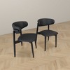 Vynxaria Black Vegan Leather Dining Chairs - Set of 2 for Timeless Style - 4 of 4