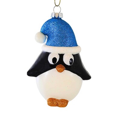 Craftoutlet.Com 4.5 Inch Big-Eyed Penguin Bird Santa Hat Ornament Tree Ornaments