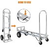 2-in-1 Aluminum Heavy Duty Convertible Hand Truck with 1000 lbs Capacity, Foldable 10 in Pneumatic Tires Wheel for Moving, Warehouse, Delivery - 2 of 4