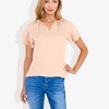 Anna-Kaci Women's Short Sleeve V-Neck Blouse with Double Layer Ruffle Sleeve Detail Casual and Chic for Everyday Wear - 2 of 4