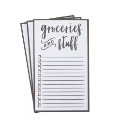 Paper Junkie 3 Pack Magnetic Grocery List Pad for Refrigerator, 50 Sheets Each (4.5 x 7.5 In)