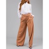 Coolmee Women's Wide Leg Work Pants Straight Elastic High Waisted Double Button Trousers Business Casual Pants with Pockets - 4 of 4