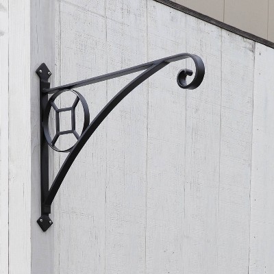 23.5" Black Wrought Iron Geometric Corona Shelf Bracket