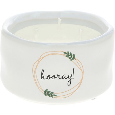 Pavilion Gift Company - Hooray! - 8 oz - 100% Soy Wax Reveal Candle Scent: Tranquility - Flame Candles