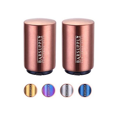 Bar Supply NYC Magnetic Beer Bottle Opener Push Down and Pop Off Cap Opener, Magnetic Cap Catcher, Stainless Steel, Easy to Use - 2 Pack