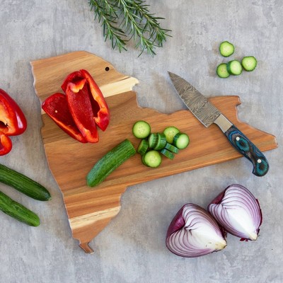 New York State Shaped Acacia Wood Cutting Board with Laser Engraving