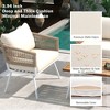 Chic Crate - 4-Piece Acacia Wood Boho Patio Set - Portable Rope Accents & Thick Cushions for Backyard/Porch/Balcony (Creamy Beige) - 4 of 4