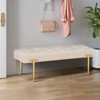 FONTOI French Upholstered Ottoman with Roman Column Feet, Bedside Bench for Living Room Bedroom Entryway, Beige, 17.71"*16.54"*42.12" - 2 of 4