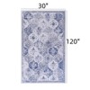 FONTOI Washable Area Rugs, Foldable Low-Pile Rugs, Indoor Non-Slip Rugs, Boho Rugs for Living Room Bedroom Kitchen, Blue, 120"*0.14"*30" - 3 of 4