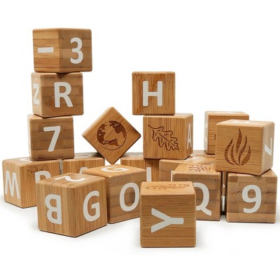 Kinderfeets: Bamboo ABC Blocks - 18pc Set, Ages 12mo+