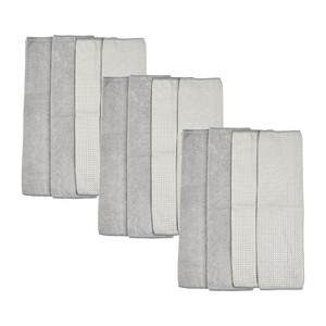 Trio Home All Purpose Microfiber Waffle Towels, Reusable, Washable, Lint Free, Kitchen, Bathroom, Car, RV, Window, Cleaning, Dusting - 16"x19" - 1 of 4
