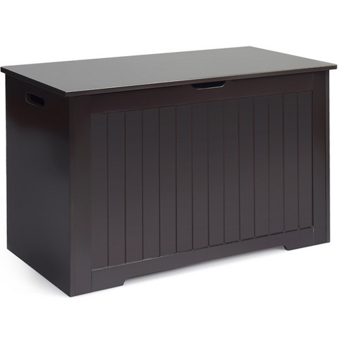 Black wooden shop toy box