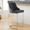 Bekrvio Bar Stools, 26” Counter Height with Back - Upholstered PU Leather/Velvet  Steel U-Shaped Base for Kitchen Counter Island - 2 of 4