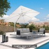 PURPLE LEAF  Patio Umbrella White Cantilever Offset Umbrella Rectangle Outdoor Umbrella with 360-degree Rotation - 3 of 4