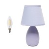 Simple Designs 9.45" Mini Egg Oval Ceramic Table Lamp with Matching Shade (Includes LED Light Bulb) - 4 of 4