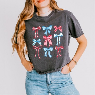 Simply Sage Market Patriotic Bows Stacked Coquette Boxy Crop Top
