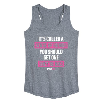 Women's - Pretty in Pink - Duckie and Blane Graphic Racerback Tank