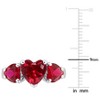 EVERLY JEWELRY  |   Sterling Silver 4 4/5 CT TGW Created Ruby 3 Stone Ring - image 4 of 4