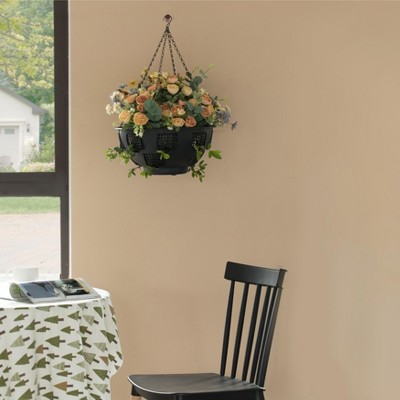 Black Durable Plastic Lace Hanging Outdoor Flower Planter
