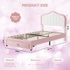 Twin XL/Full Upholstered Bed Frame with Led Lights and Storage Drawer, Velvet Led Bed Frame with Headboard for Kids, Girls, Boys - 2 of 4