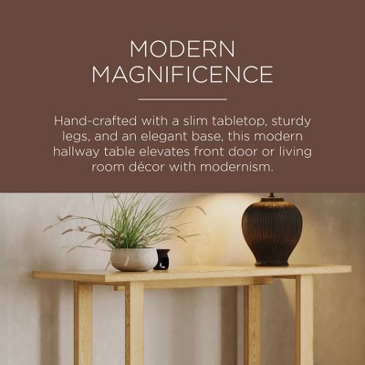 Hera Natural Finish Solid Wood Console Table