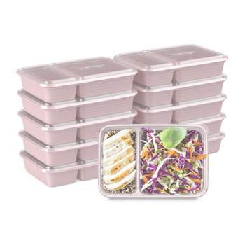 Bentgo Meal Prep 2-Compartment Container, Reusable, Durable, Microwavable - 3 Cup/10pk