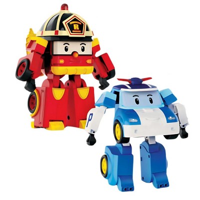 Robocar Poli 4" TRANSFORMING ROBOT - 2pcs Bundle (POLI, ROY)
