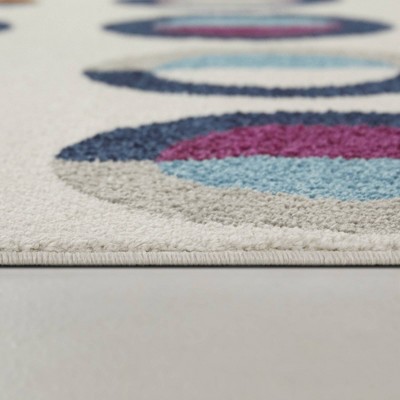 Curie Multicolor Geometric Kids' Synthetic Area Rug
